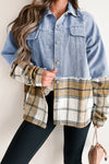 Plaid & Denim Patchwork Jacket