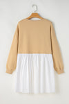 Apricot Color Block Ruffled Dress