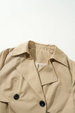 Khaki Lapel Collar Tied Waist Coat