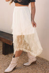 Lace Cascading Tiered Maxi Skirt