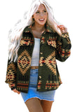 Green Aztec Print Shacket