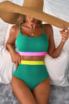 Color Block Trim High Waisted Bikini