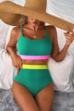 Color Block Trim High Waisted Bikini