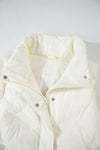 White Puffy Zip Up Vest