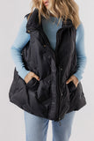 Black Puffy Zip Up Vest