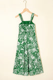 Floral Shirred Crop Top & High Waist Midi Skirt Set