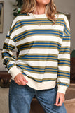 Stripe Oversized Crew Neck Sweatshirt