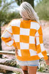 Checkered Bishop Sleeve Sweater | 3 Colors