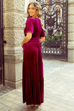 Red Dahlia Velvet Tiered Maxi Dress