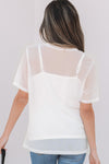 Sheer Mesh Short Sleeve Top