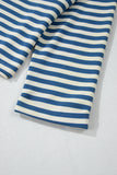 Stripe Buttoned Back V Neck Top