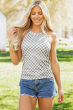 Checkered Halter Tank Top