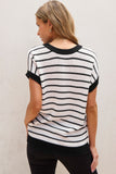 Black Stripe Knit Top