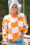 Checkered Bishop Sleeve Sweater | 3 Colors