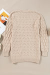 Cable Knit Eyelet Baggy Cardigan