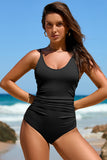 Black Ribbed Textured Swimsuit