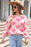 Heart Jacquard Knit Sweater