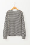 Black Stripe Long Sleeve Top