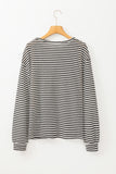 Black Stripe Long Sleeve Top