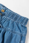 Mineral Wash Button Wide Leg Jeans