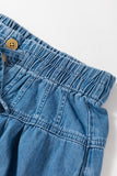 Mineral Wash Button Wide Leg Jeans