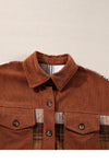 Cinnamon Plaid Corduroy Shacket