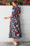 Vintage Floral Print Maxi Dress