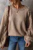 Pearl Detailed Drop Shoulder Sweater