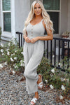 Stripe Sleeveless Wide Leg Jumpsuit