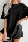 Oversized Black Basic Top