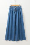 Mineral Wash Button Wide Leg Jeans