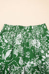 Floral Shirred Crop Top & High Waist Midi Skirt Set