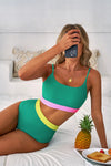 Color Block Trim High Waisted Bikini