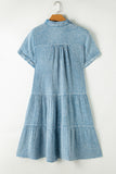 Mineral Wash Crinkle Tiered Dress