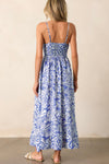 Floral Spaghetti Strap High Waist Maxi Dress