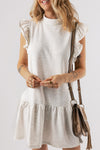 Heather Grey Flutter Sleeve Shift Dress