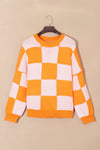 Checkered Bishop Sleeve Sweater | 3 Colors