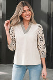 Floral Puff Sleeve V Neck Blouse