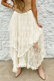 Lace Cascading Tiered Maxi Skirt