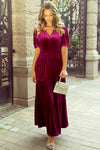 Red Dahlia Velvet Tiered Maxi Dress