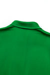 Emerald Green Balloon Sleeve Front Tie Blouse