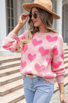 Heart Jacquard Knit Sweater