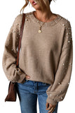 Pearl Detailed Drop Shoulder Sweater