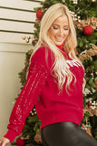 Merry Sequin Sleeve Turtleneck Sweater