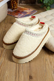Embroidered Thick Sole Slippers | 2 Colors
