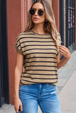 Stripe Bat Sleeve T Shirt