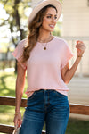 Rose Textured Ruffled Blouse