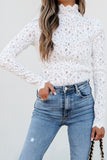 Lace Mock Neck Long Sleeve Top