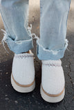 Embroidered Thick Sole Slippers | 2 Colors