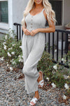 Stripe Sleeveless Wide Leg Jumpsuit